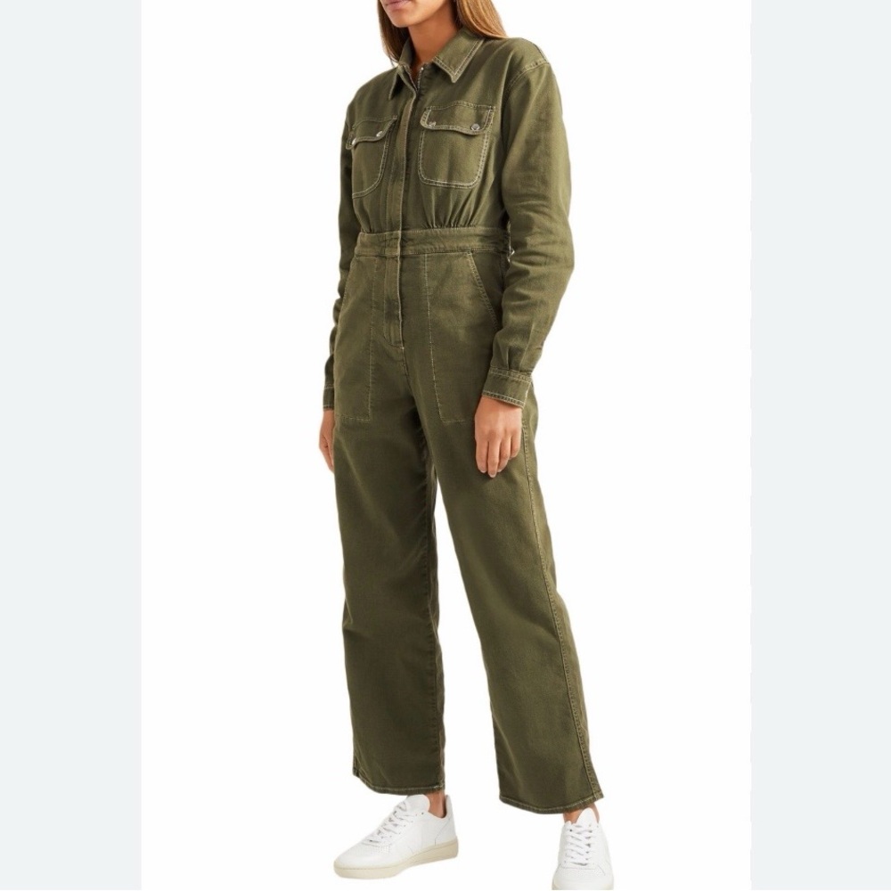 ALEXA CHUNG • green denim jumpsuit size 10